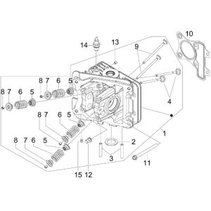 Culasse Vespa Lx 45km 4 temps 4 soupapes