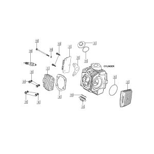 Pièces de culasse Kymco Nexxon 4 temps gris foncé