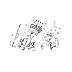 câble de comptoir de cockpit Kymco Dink LC 2 temps argent