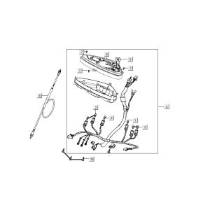 Cockpit - câble Kymco People S 4 temps Gris mat
