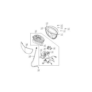 cockpit Kymco Super9 ac o.m 2 temps noir mat Rouge