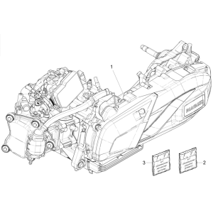 Moteur complet Piaggio Beverly 300 4T 4V HPE ABS E5 2021-2022 (EMEA)