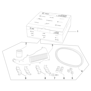 Kit complet d'usure et d'entretien Vespa GTS 125 4T E5 ABS 2021 (EMEA)