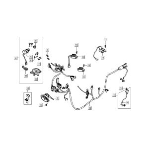 faisceau de câbles de verrouillage d'allumage Kymco Dink LC 2 temps argent