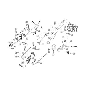 faisceau de câbles de serrure d'allumage Kymco People S 4 temps noir mat