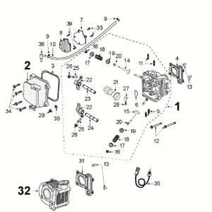 Cylindre - Culasse - Arbre à cames Peugeot Django 4 temps Euro 5