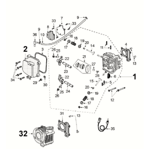 Cylindre - Culasse - Arbre à cames Peugeot Kisbee 4 temps Euro 5