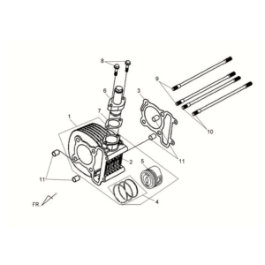 Joint de cylindre/culasse/joint de base Sym Fiddle II 125S