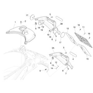 Bavette arrière Vespa Primavera 125 4T 3V IE ABS