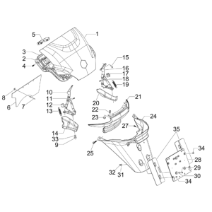 Housses arrière - Bavettes garde-boue Piaggio MP3 300LT Sport 2009-2014 star white 595