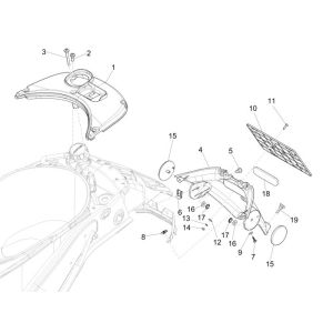 Garde boue arrière Vespa Sprint 4 temps 2 soupapes