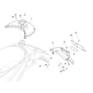 Garde boue arrière Vespa Primavera 4 temps 4 soupapes bleu minuit 222