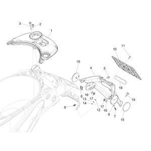 Garde boue arrière Vespa Sprint 2 temps noir lucido 94