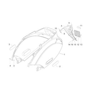 Bulle latérale Piaggio Zip 2000 2 temps AC blanc 724