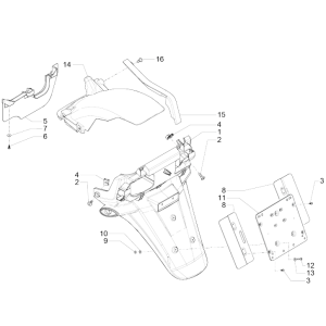 Housses arrière - Bavettes garde-boue Piaggio MP3 500 LT Business 2014-2016