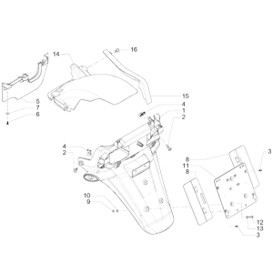 Housses arrière - Bavettes garde-boue Piaggio MP3 500 LT Sport 2014-2016