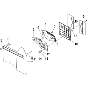Plaques de protection arrière Vespa GTS 250 ie 2005-2009 (avec ABS) noir 94