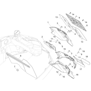 Plaques de protection arrière Vespa GTS 250 ie 2005-2016 (sans ABS) noir compétition 98/A