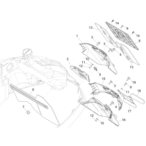 Plaques de protection arrière Vespa GTS 300 ie 2008-2016 (avec et sans ABS) noires 85/B