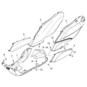 Spoiler inférieur Piaggio Fly 2 temps bleu minuit 222