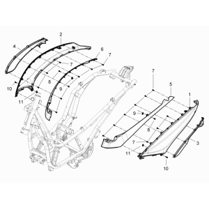 Caches latéraux - Spoiler Piaggio Beverly 350 E3 Sport Touring 2013-2014 noir mat 93/B
