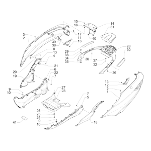 Caches latéraux - Spoiler Piaggio MP3 500 LT Business 2014-2016 gris