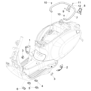 Couvre-roues arrière pour Vespa Electric 45 km/h E5 2021 (EMEA)