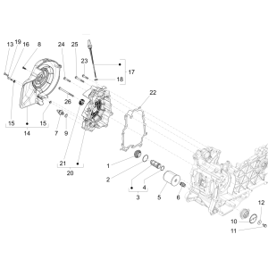 Capot Volant moteur magnétique - Filtre à huile Vespa Primavera 125 4T 3V IE ABS