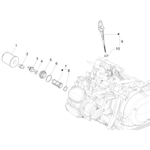 Couvre-volant magnétique - Filtre à huile Piaggio Medley 150 4T IE ABS E4 2016-2020 (EMEA)