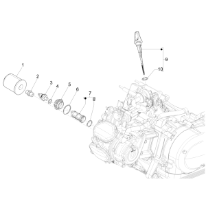 Couvre-volant magnétique - Filtre à huile Vespa GTS 125 4T E5 ABS 2021 (EMEA)