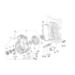 Couvercle de volant moteur solénoïde - Filtre à huile Vespa GTV 250 4T 4V IE