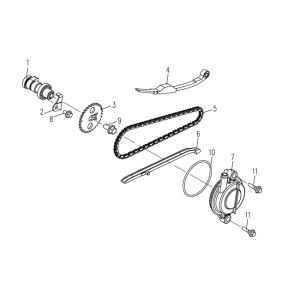 Chaîne de distribution - conducteurs 3B3 50cc (Euro 4 ; après 2018)