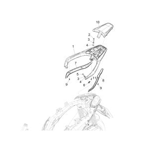 Support arrière pour Piaggio Medley 125 4T IE ABS E4 2016-2019 (EMEA)