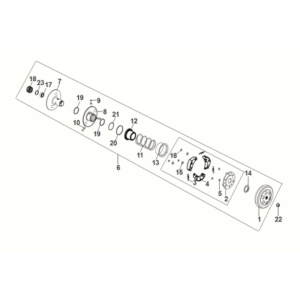 Ensemble de poulies entraînées Sym Mio 50I E5