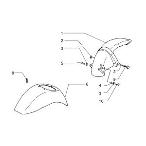 Garde-boue avant et arrière Piaggio Zip RST