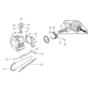 Cylindre vilebrequin Kymco New Like 150I E4