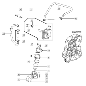 Pompe à eau Kymco Xciting 500R EVO