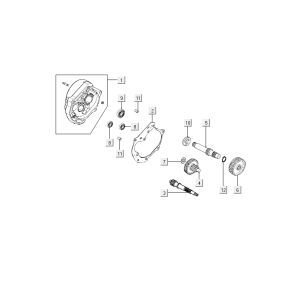 carter de transmission finale Kymco Agility RS 4 temps noir 11