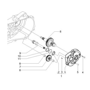 Transmission finale Piaggio Zip 2000 2 temps AC