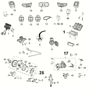 Electric equipment Peugeot Django 125 EFI E4 2018-2020