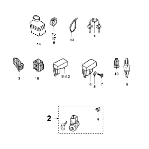 Pièce électrique Peugeot Fox rouge-Elektrisch-Gedeelte-Peugeot-Fox-rood