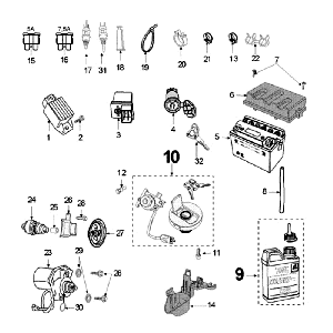 Pièce électrique Peugeot Speedfight 3 AC Noir