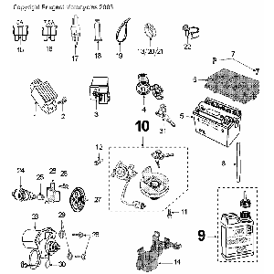 Pièce électrique Peugeot Speedfight 3 LC rouge