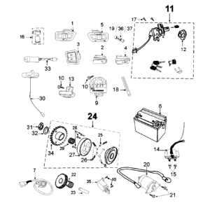 Elektrisch gedeelte Peugeot Tweet 125 V E3 2013-2017