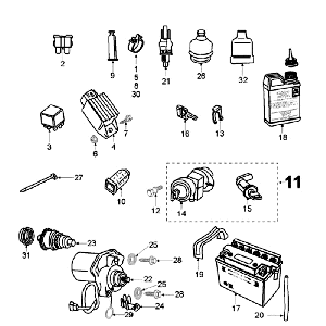Pièce électrique Peugeot Vivacity Blue