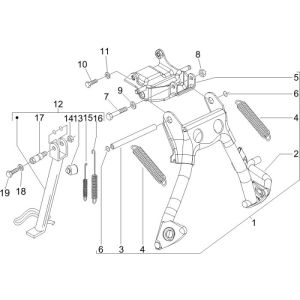 Béquille centrale Vespa LXV 2 temps