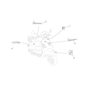Emblèmes Vespa LXV 2 temps