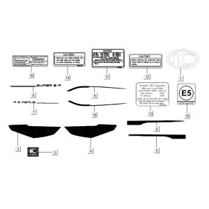 Emblem stripe Kymco Super8 R E5 WIT