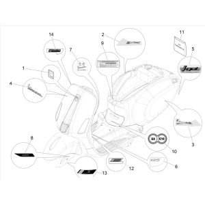 Emblèmes Vespa Sprint 125 4T 3V IE ABS E5 2021 (EMEA)