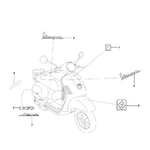 Emblèmes Vespa Lx 45 km 4 temps 4 soupapes